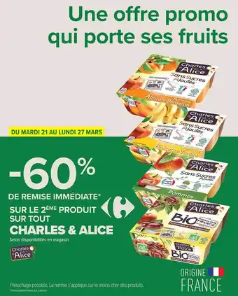 Carrefour Contact Charles & alice offre