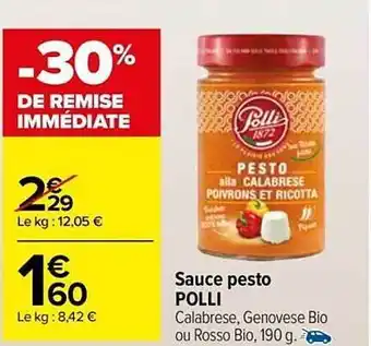 Carrefour Market Sauce pesto polli offre