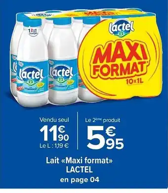 Lait «maxi format» lactel