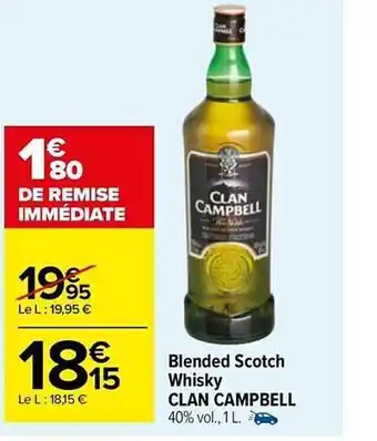 Blended scotch whisky clan campbell