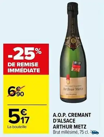 A.o.p. crémant d'alsace arthur metz