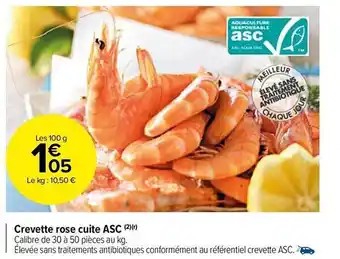 Carrefour Market Crevette rose cuite asc offre