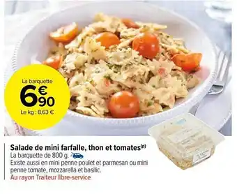 Carrefour Market Salade de mini farfalle, thon et tomates offre