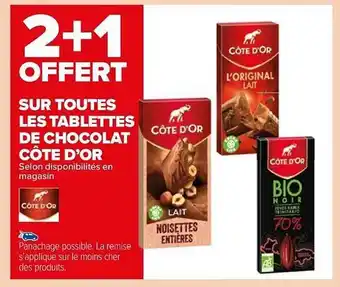 Carrefour Market Les tablettes de chocolat côte d'or offre