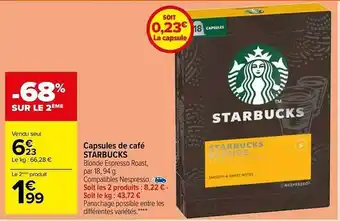 Carrefour Market Capsules de café starbucks offre