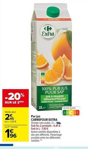 Carrefour Market Pur jus carrefour extra offre
