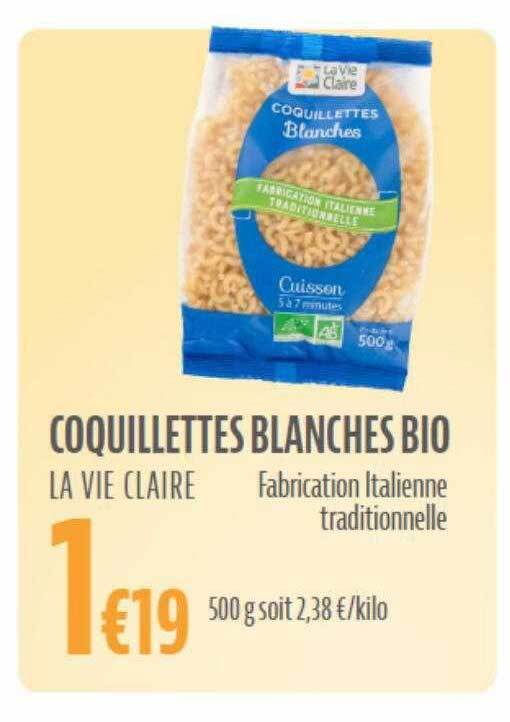 Promo Coquillettes blanches bio la vie claire chez La Vie Claire