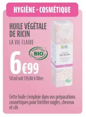 La Vie Claire Huile végétale de ricin la vie claire offre