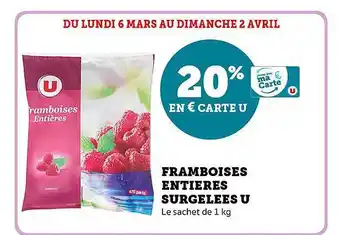 Super U Framboises entières surgelées u offre