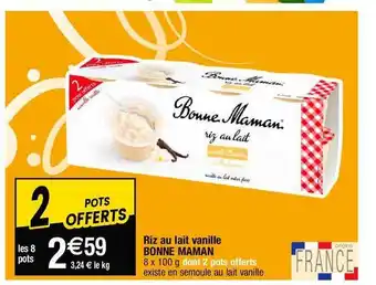 Cora x Carrefour Riz au lait vanille bonne maman offre