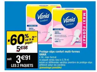Cora x Carrefour Protège-slips confort multi-formes vania offre