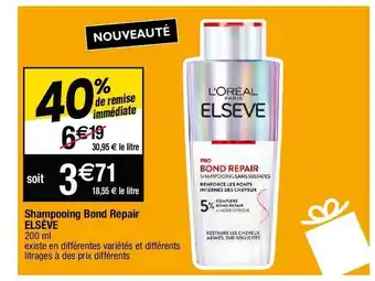 Cora x Carrefour Shampooing bond repair elsève offre