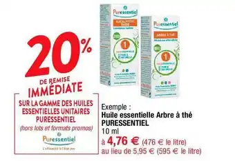 Cora x Carrefour Huile essentielle arbre à thé puressentiel offre