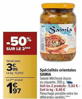 Carrefour Market Spécialités orientales samia offre