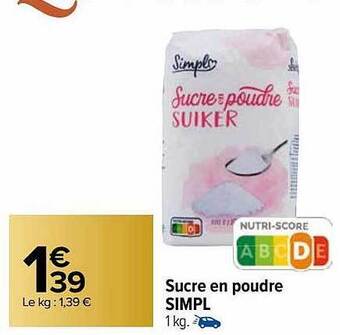 Carrefour Market Sucre en poudre simpl offre