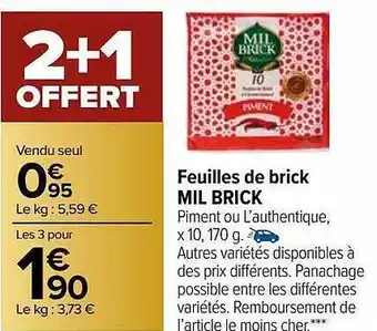 Feuilles de brick mil brick