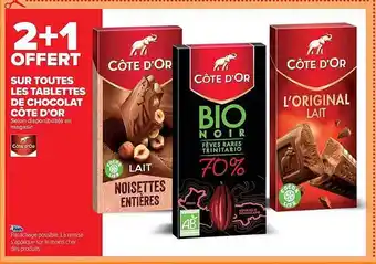 Carrefour Market Les tablettes de chocolat côte d'or offre