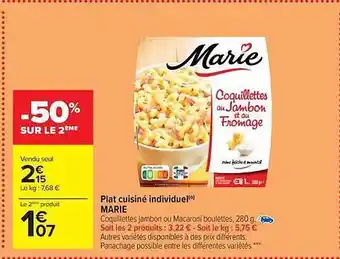 Carrefour Market Plat cuisiné individuel marie offre