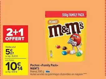 Carrefour Market Pochon «family pack» m&m's offre