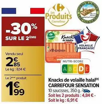 Carrefour Market Knacks de volaille halal carrefour sensation offre