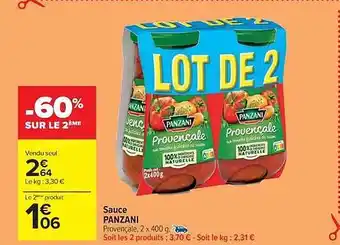 Carrefour Market Sauce panzani offre