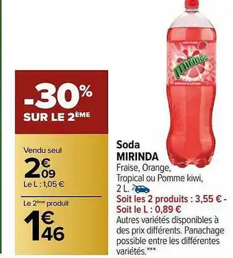 Carrefour Market Soda mirinda offre