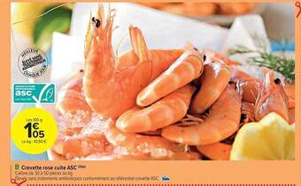 Carrefour Market Crevette rose cuite asc offre