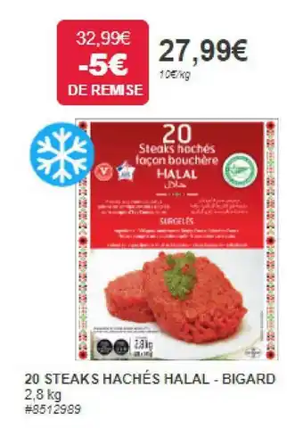 Costco 20 steaks hachés halal - bigard offre