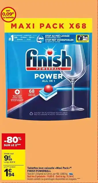 Tablettes lave-vaisselle «maxi pack» finish powerball