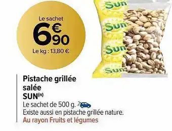 Carrefour Market Pistache grillée salée sun offre