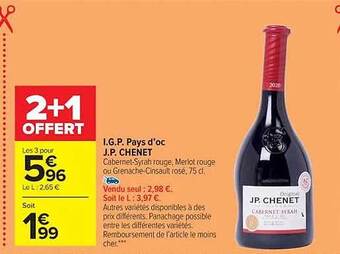Carrefour Market I.g.p. pays d'oc j.p. chenet offre