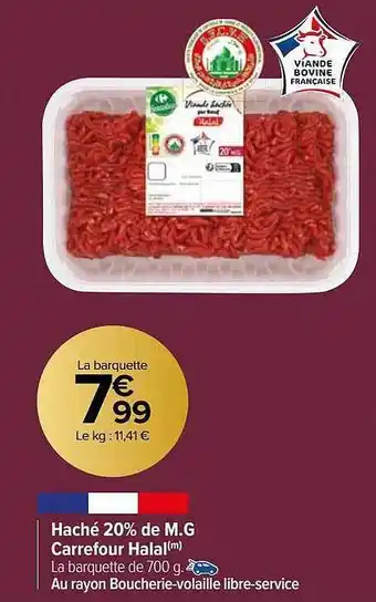 Carrefour Market Haché 20% de m.g. carrefour halal offre