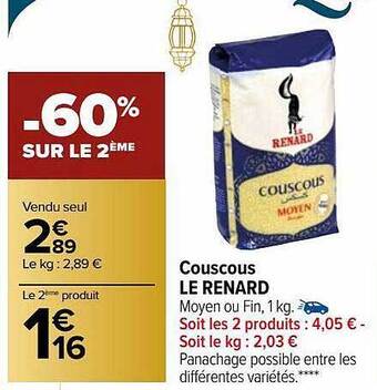 Carrefour Market Couscous le renard offre