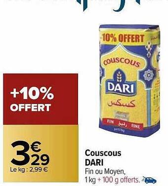 Carrefour Market Couscous dari offre