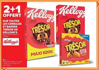 Carrefour Market Les céréales et barres trésor de kellogg's offre