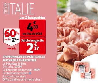 Auchan Chiffonnade De Mortadelle Auchan Le Charcutier offre