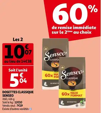 Auchan Dosettes Classique Senseo offre