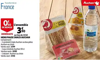 Auchan Menu Pause Snack Auchan offre