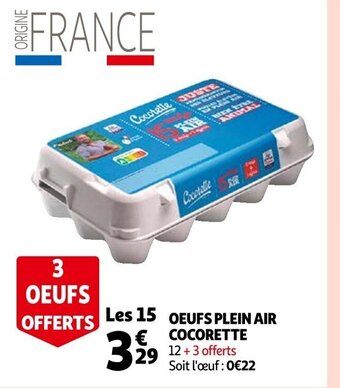 Auchan Oeufs Plein Air Cocorette offre