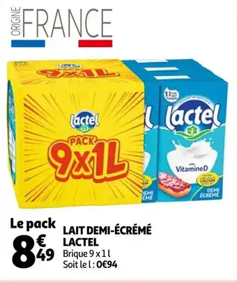 Auchan Lait Demi-écrémé Lactel offre