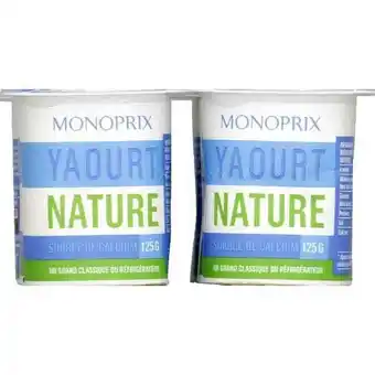 Monoprix Monoprix yaourts nature offre
