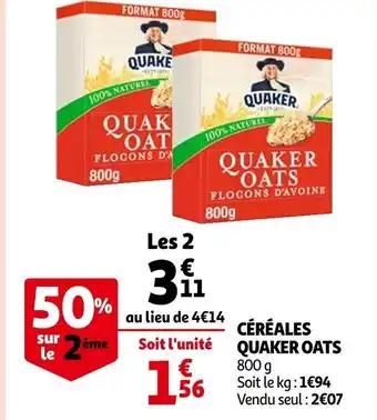 Auchan Céréales Quaker Oats offre