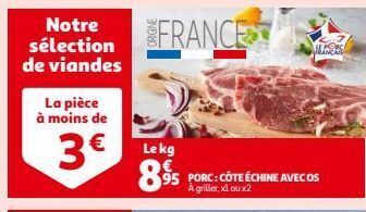 Auchan Porc: cote echine avec os offre
