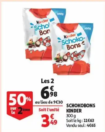 Auchan Schokobons kinder offre