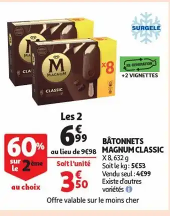 Auchan Supermarché Bâtonnets magnum classic offre