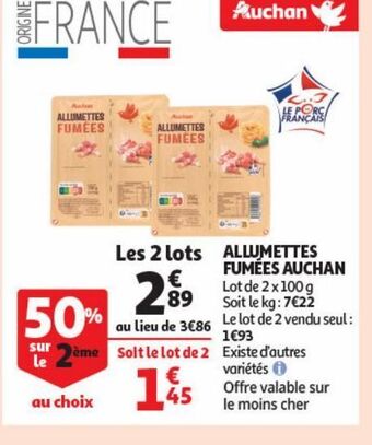 Auchan Supermarché Allumettes fumées auchan offre