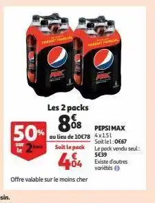 Auchan Supermarché Pepsi max offre
