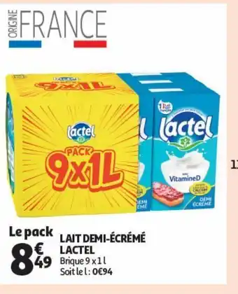 Auchan Supermarché Lait demi-écrémé lactel offre