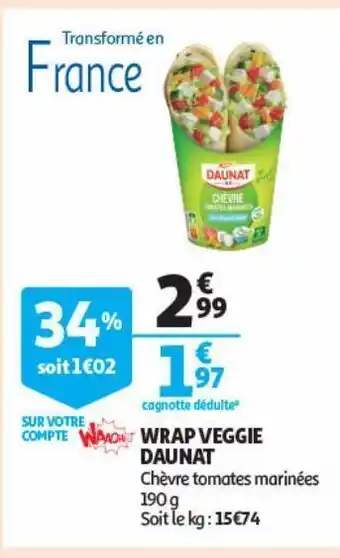 Auchan Wrap veggie daunat offre