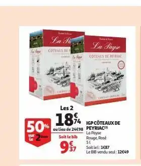 Auchan Supermarché Igp côteaux de peyriac offre